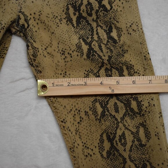 Zara Python Snake Pants Jeans Sz 2 Stretchy High Rise Skinny Ankle Grunge Rock - Picture 16 of 16